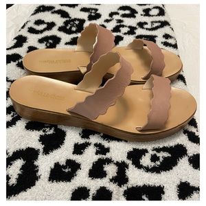 Blush two strap sandal in a size 8.5
